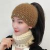 Thickened Hand-Woven Squirrel Scarf & Headband: Dual-Use Ear-Protecting Warm Cover with Wide Brim for Autumn and Winter.