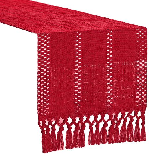 Вязаная скатерть ручной работы в деревенском стиле с кисточками, хлопок