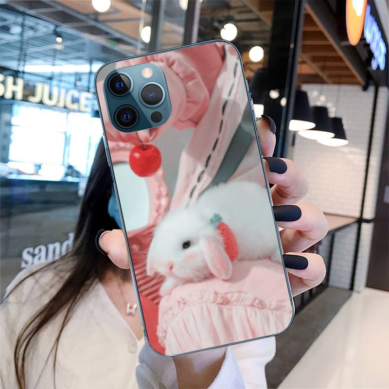 Милый чехол для телефона с кроликом для iPhone 11 12 13 Pro Max 5s 6s 7 8 Plus X Xr Xs Max Se 2020 13 Mini Чехол-накладка