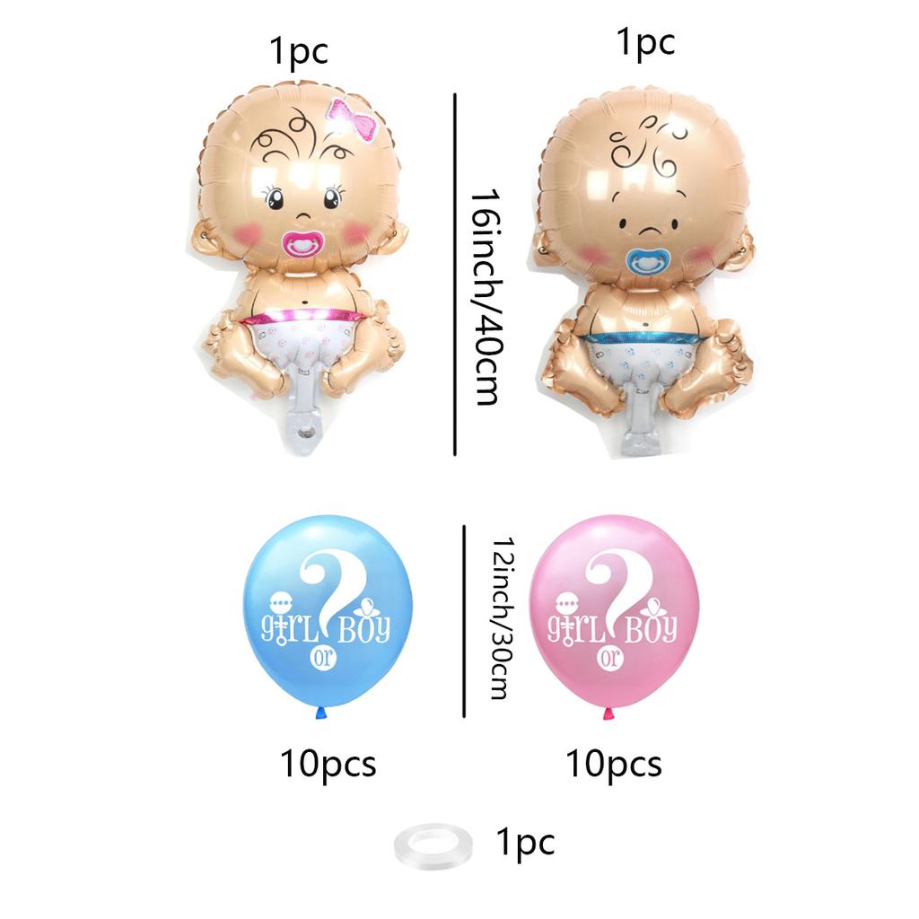 23 шт., украшения для выявления пола, воздушные шары для вечеринки-детский душ/день рождения, украшения, розовый, синий фольгированный шар и латексные шары