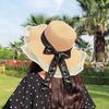 New Female Net Yarn Straw Hat Outdoor Hat Beach Hat Sun Straw Hat Wide Brim Floppy Hat