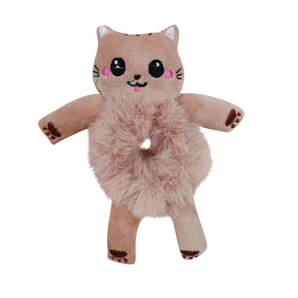 2025 Женская мода плюшевая резинка для волос Милая 3D мультяшная резинка для волос с мешочком из конского хвоста