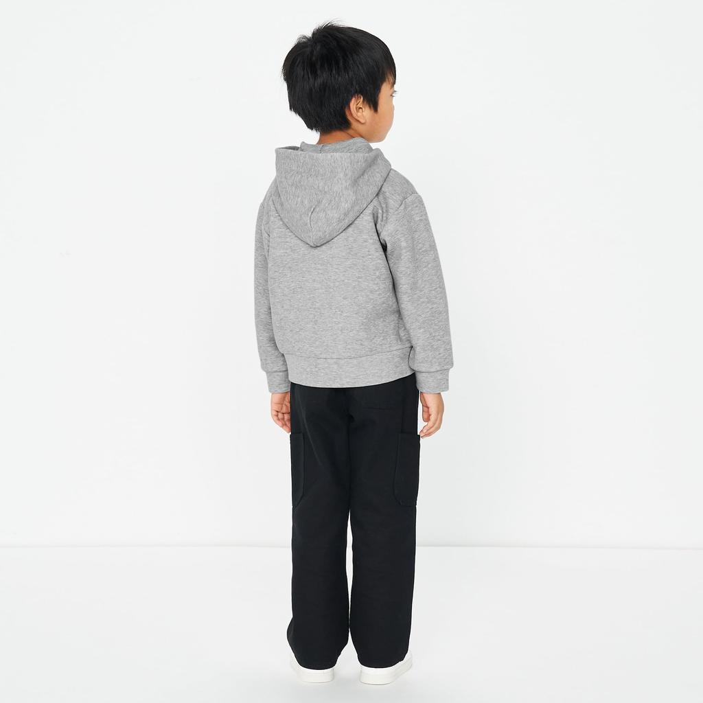 MUJI Kids Double Knit Sweatshirt Full Zip Parka Unisex Children CB1HPA4S Gray Kids 120