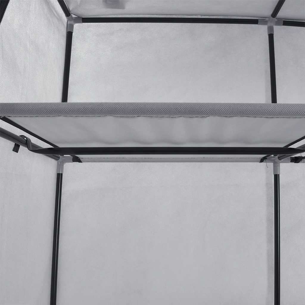 Wardrobe with Compartments and Hanging Rods Gray 150 x 45 x 175 cm Fabric