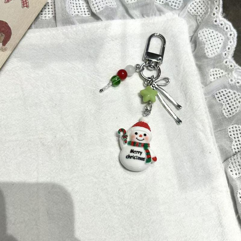 Милая зимняя цепочка для мобильного телефона со снежинкой и снеговиком, подвеска для рождественской елки и рюкзака, украшение, новогодний подарок