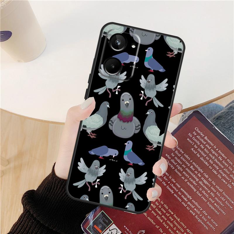 Pigeons Doves Bird Birds Flock Case For Realme C55 C75 C67 C61 C53 C51 C21Y C25S 10 11 12 13 14 Pro Plus GT 6T 6 5 GT7 Pro