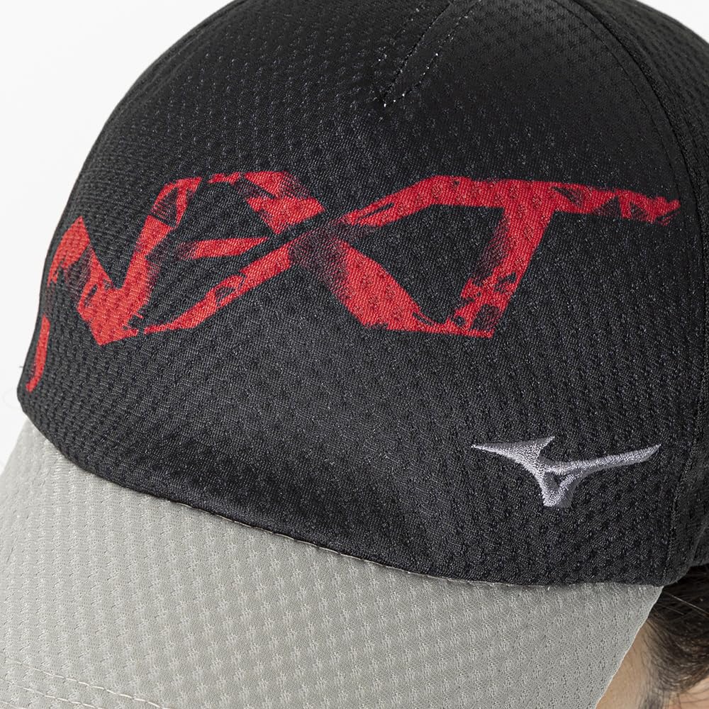 Mizuno Mesh Sports Hat for Size One Size Fits Most N-XT Cap, Summer, Unisex, 32JWB105, Black/Alloy Gray, (Head Circumference 56-60cm)