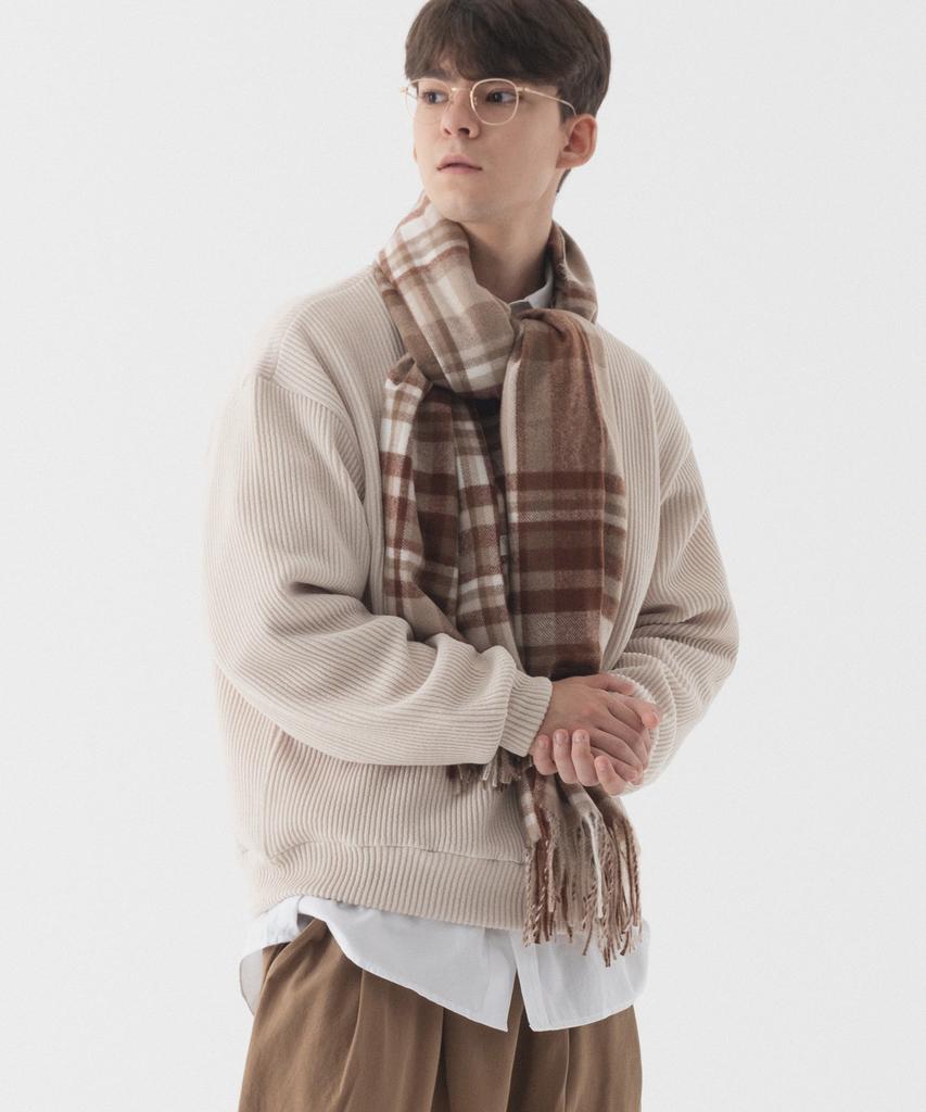 PIANER Comfortable Oversized Crew Neck Knit (Beige)