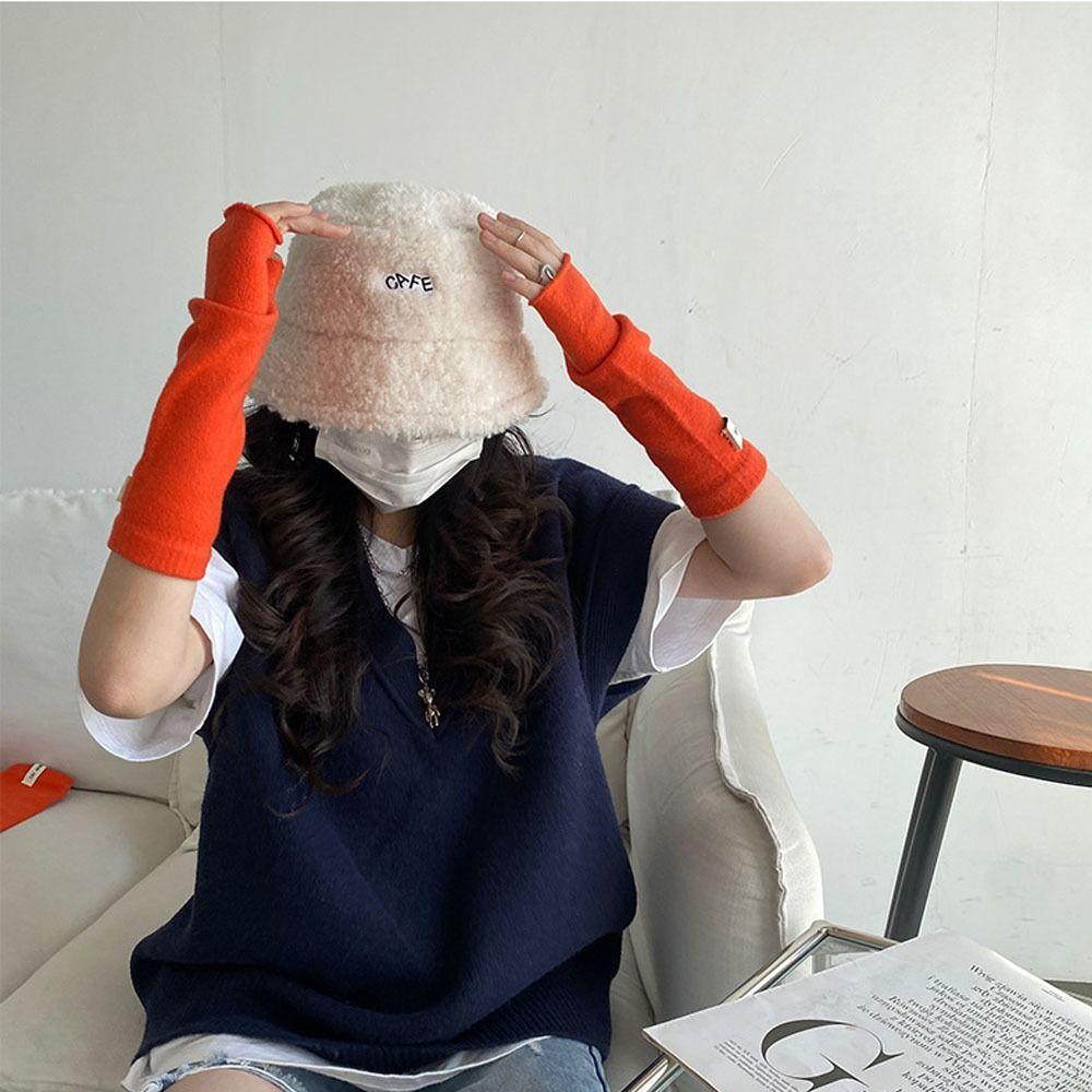 Arm Warmers Long Wrist Gloves Cashmere Elbow Mittens Korean-Style Knitted Gloves Girls Women