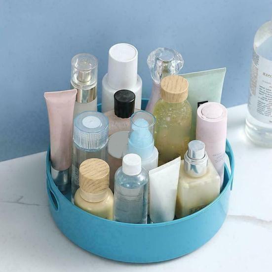 Вращающийся на 360 градусов лоток для хранения, кухонный органайзер для приправ, косметический контейнер