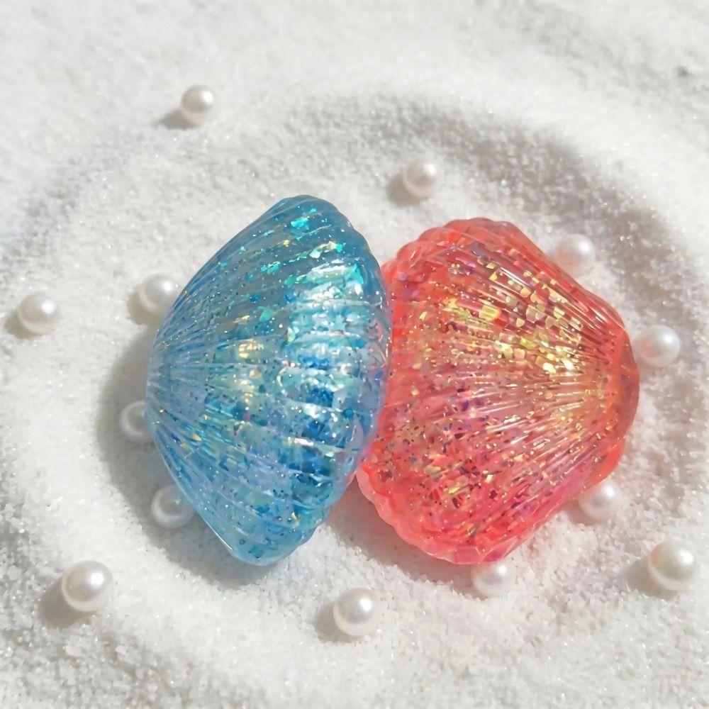 Creative Squeeze Toy Maltose Texture Glitter Shell Squishy Toy Shell Pinching Fun Toy Office Use