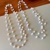 Fashion Long Pearl Necklace Simulated Pearl Collarbone Chain Elegant Sweater Chain  Dress