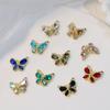 10Pcs Nail DIY Shining Three-dimensional Easy Paste Ornament Vivid Color Sparkling Butterfly Nail Charm Manicure