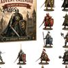 Рождественский календарь обратного отсчета, Средневековый Рыцарь, Адвент-календарь, с 24 акриловыми украшениями, Коллекционный Декор, День Рождества, Подарок на вечеринку