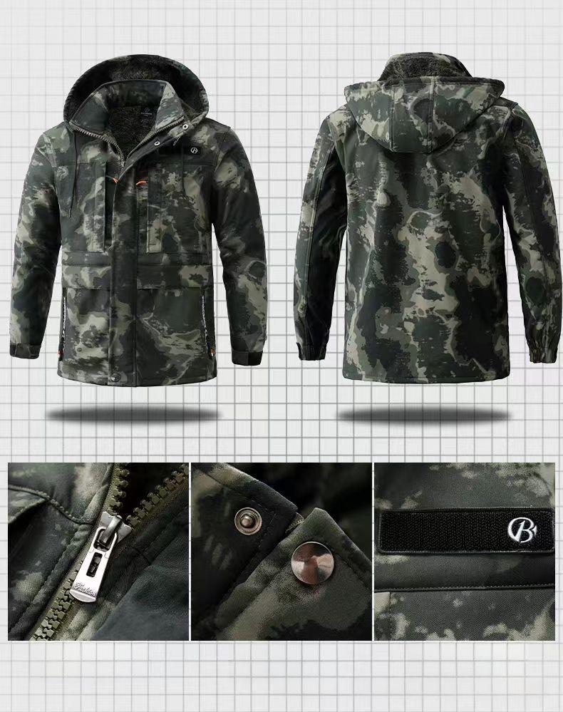 Утепленный камуфляжный рабочий костюм – прочный, морозостойкий, теплый из хлопка для осени/зимы