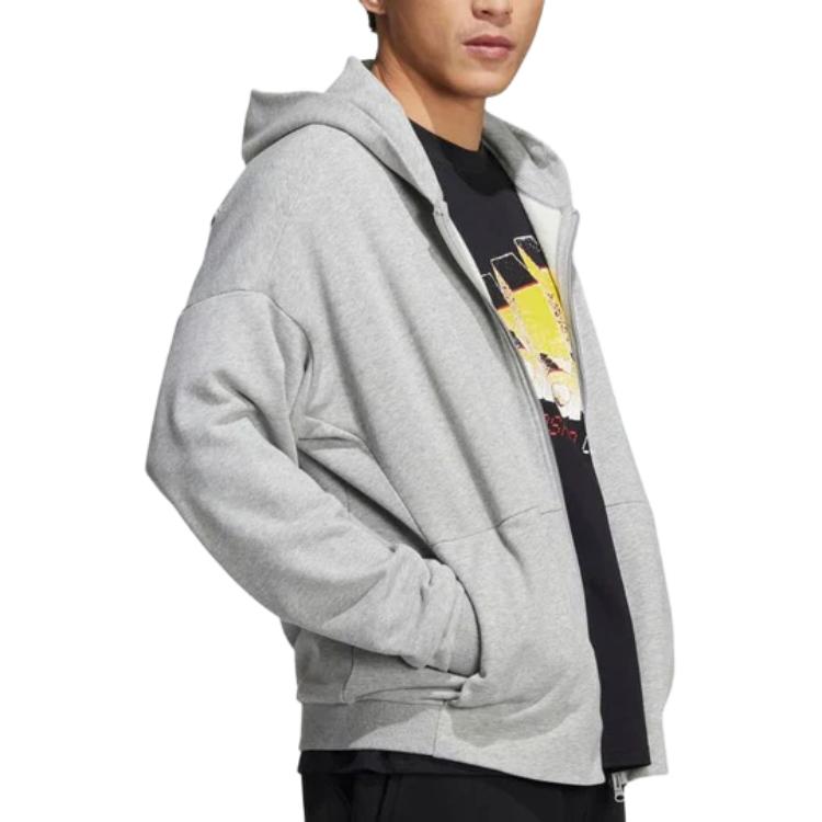 Adidas Sweatshirts Men's Gray Hooded Moderate Other HD0080-