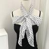 Silk Scarf Long Strip High-end New Thin and Narrow Strip Polka Dot Silk Scarf Decorative Scarf Tied Bag Ribbon Versatile Belt