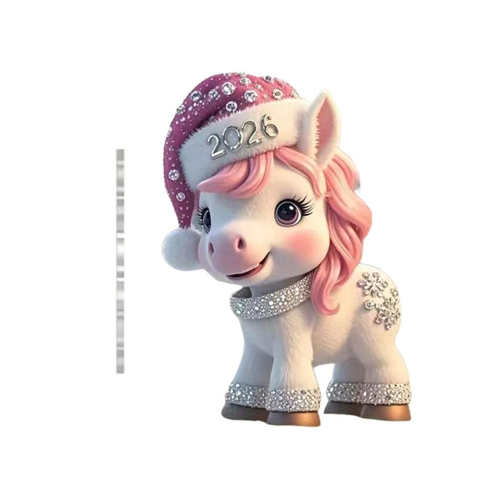 Новый 2D Плоский Рождественский Подвесной Кулон Сияющий Имитация Лошади Подвеска Балерина Акриловый Брелок Шармы для Сумки