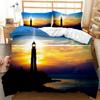 Пододеяльник Lighthouse Ocean, пододеяльник Nautical, покрывало Sunset Nature Double Queen King Size, комплект постельного белья из полиэстера