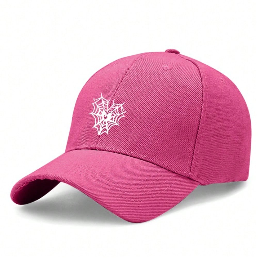 [Halloween Baseball Cap] Spider Web Print Polyester Adjustable Breathable Casual Streetwear Outdoor Sports Sun Protection Cap For Men Women