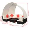 9 piece garden lounge set with sun canopies poly rattan black