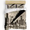 3pcs Bedding Set Grey New York City Landscape Home Textile Duvet Cover Pillow Case Boy Kid Teen Girl Bedding Covers Set