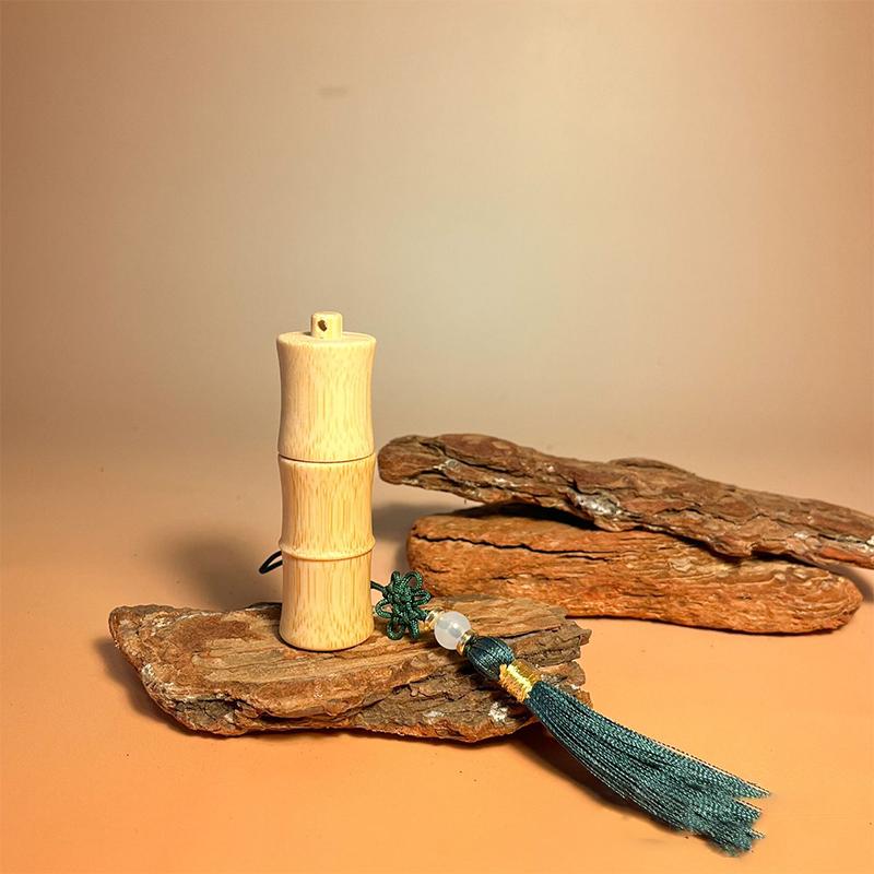 5ml Eco-Friendly Bamboo Roll-on Bottle with Tassels Steel Roller Ball Refillable Container for DIY Perfume Lipgloss