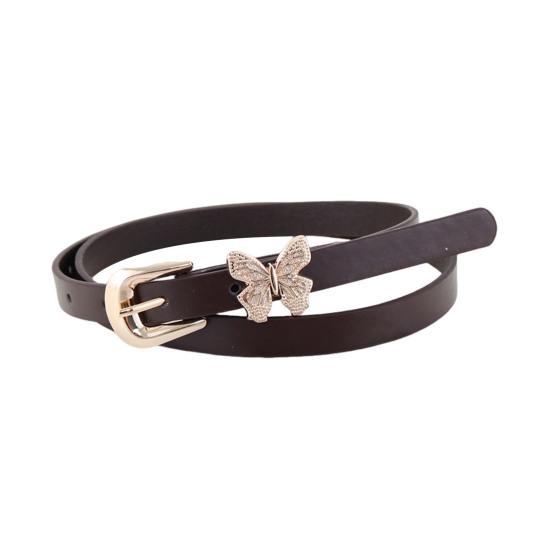 Женский ремень из искусственной кожи с пряжкой в виде бабочек, регулируемой длины, пояс для платья, рубашки, топов, универсальный ремень