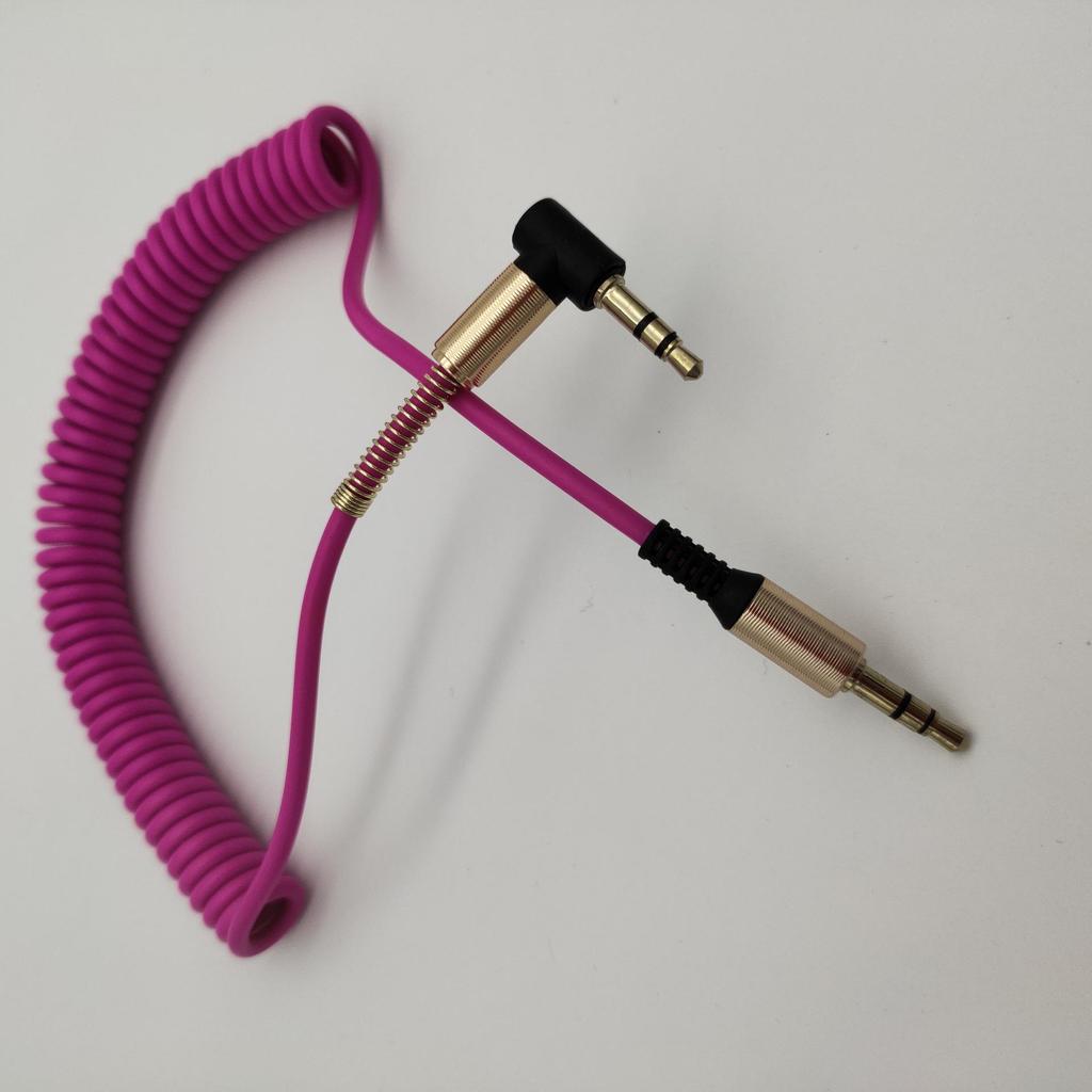 1,5 м Выдвижной 3,5 мм Штекер-Штекер AUX Пружинный Аудиокабель с Дизайном Угловой-Прямой Штекер для Подключения в Автомобиле