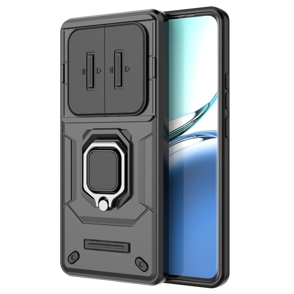 For Oppo F27 Pro+ 5G Case Kickstand PC+TPU Phone Shell with Lens Cover