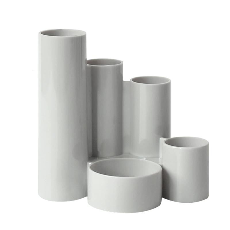 Подставка для ручек с пятью отверстиями, креативная круглая ваза для ручек, карандашница, держатель для кистей для макияжа, органайзер для хранения канцелярских принадлежностей