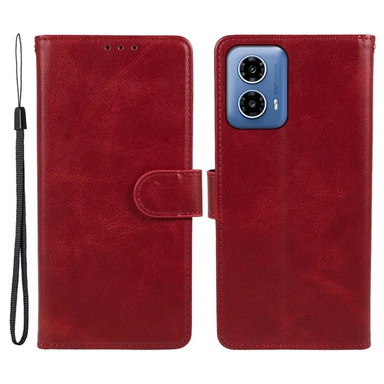 For Motorola Moto G34 5G Anti-Scratch Phone Case Magnetic PU Leather Wallet Stand Phone Shell