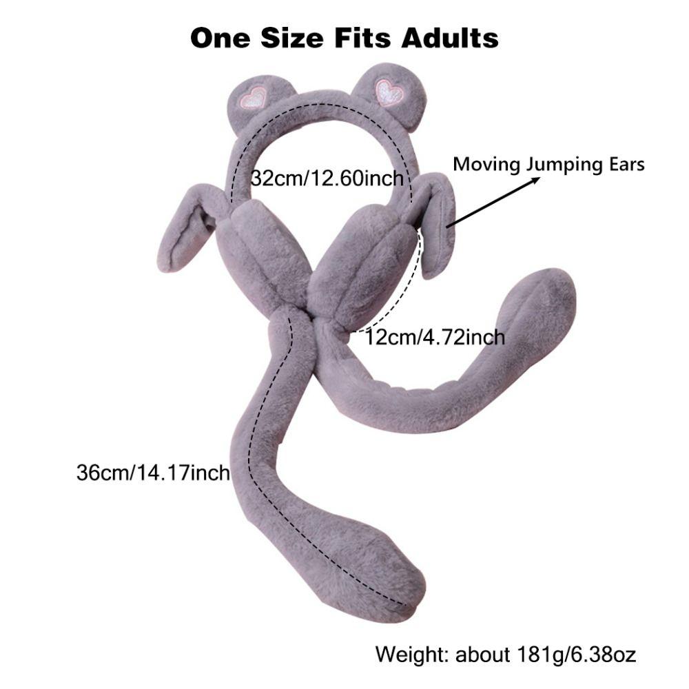 Милые зимние теплые наушники с подвижными прыгающими ушками, плюшевые наушники с подушкой безопасности в виде медведя, наружные наушники для женщин и девочек