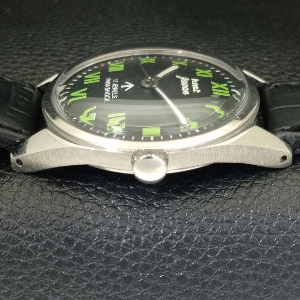 HMT JAWAN VINTAGE HAND-WINDING INDIAN MENS BLACK COLOR DIAL WATCH A700287-5 R202-a700287