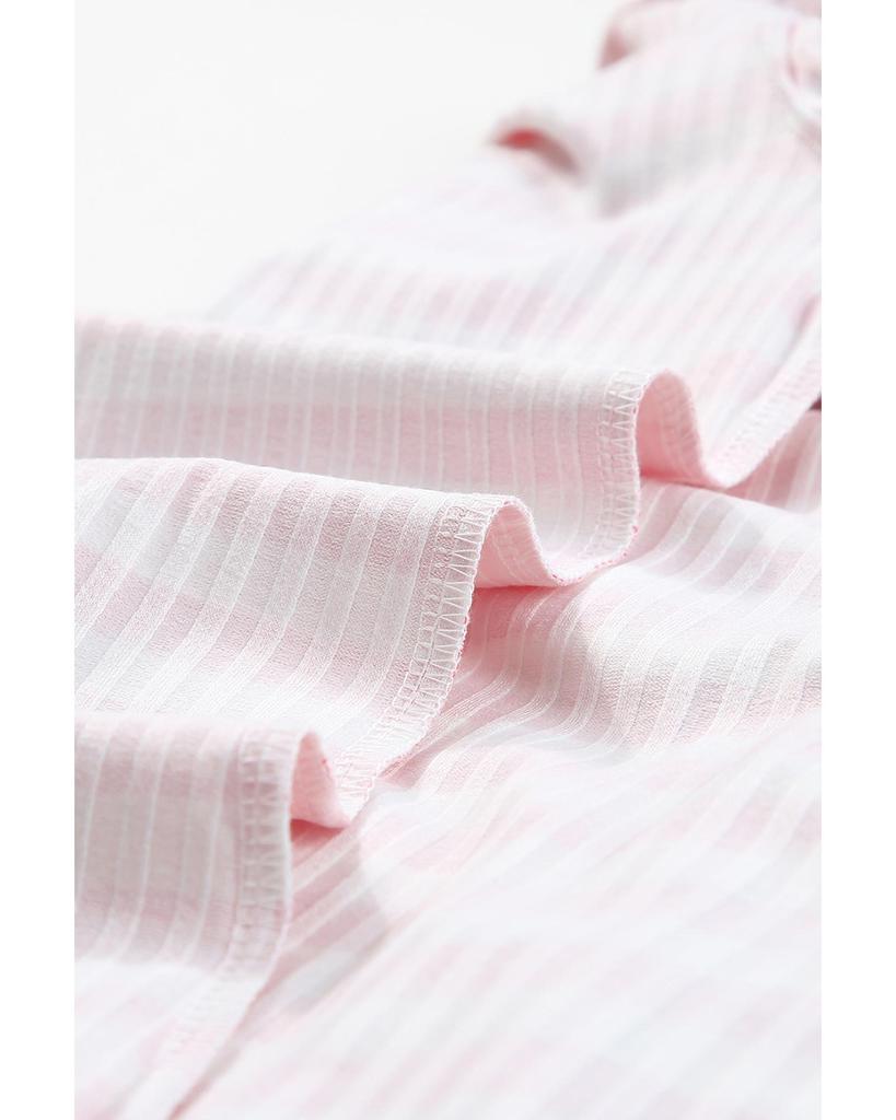 Azura Exchange Футболка с длинными рукавами и текстурированным узором в полоску цвета клубники и розового цвета