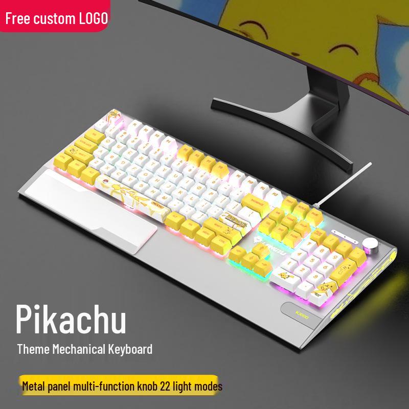 Механическая игровая клавиатура Langtu K1000 RGB, 104 клавиши, с горячей заменой переключателей (Синий/Черный/Коричневый/Красный), USB-проводная с подставкой для запястий