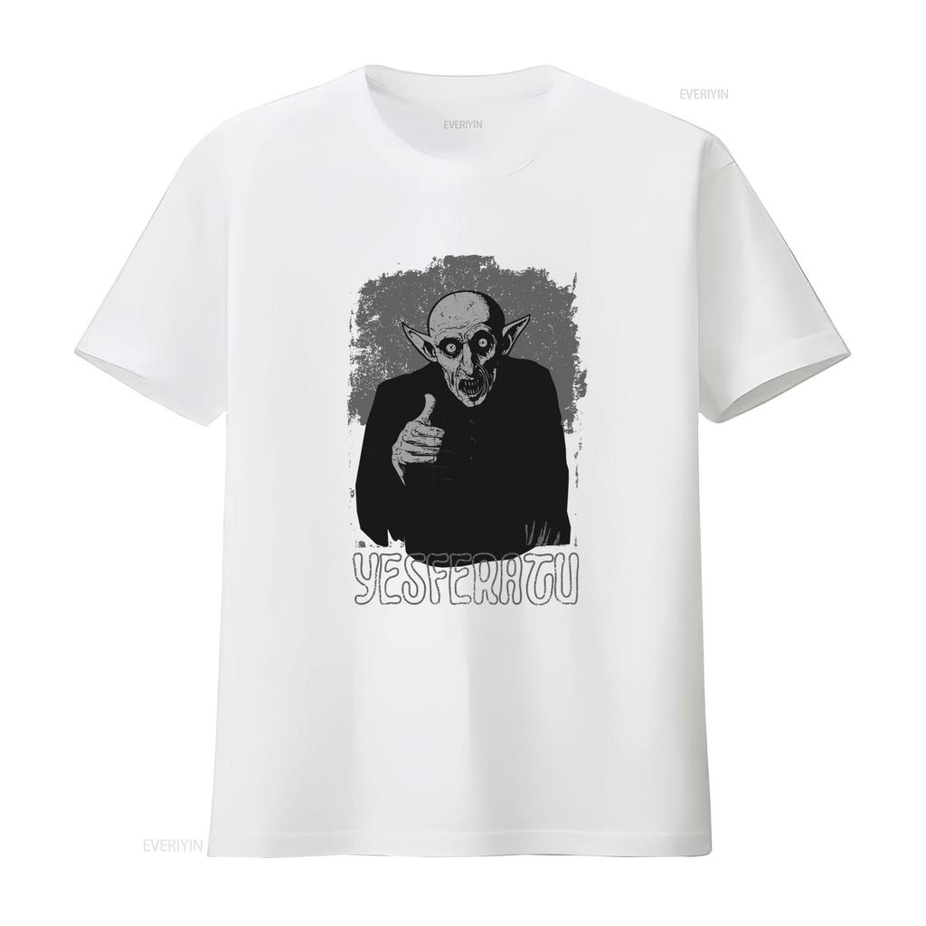Футболка Yesferatu Nosferatu Смешной Дизайн Дракула Вампир Идеально для Хэллоуина с Юмором винтажный Стирка Мягкий Дышащий уличная одежда