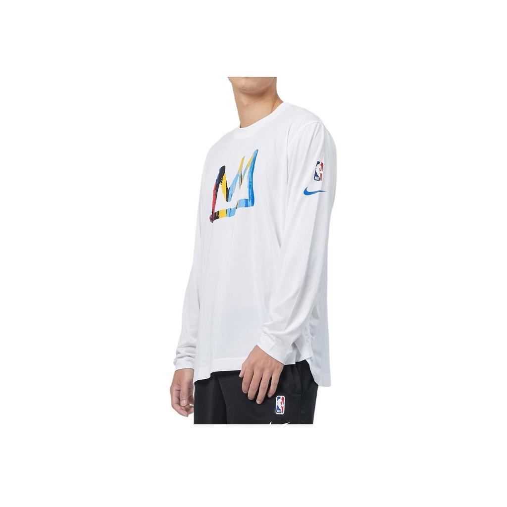 Nike Футболка с длинным рукавом и принтом в виде букв, мужские топы, белые DR2182-100