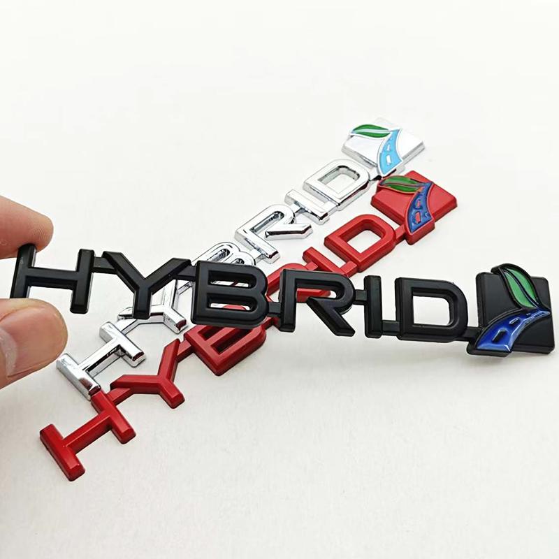 3D Metal Car Styling Logo HYBRID Badge Rear Trunk Emblem Fender Side Sticker For Toyota HYBRID Auto Accessories