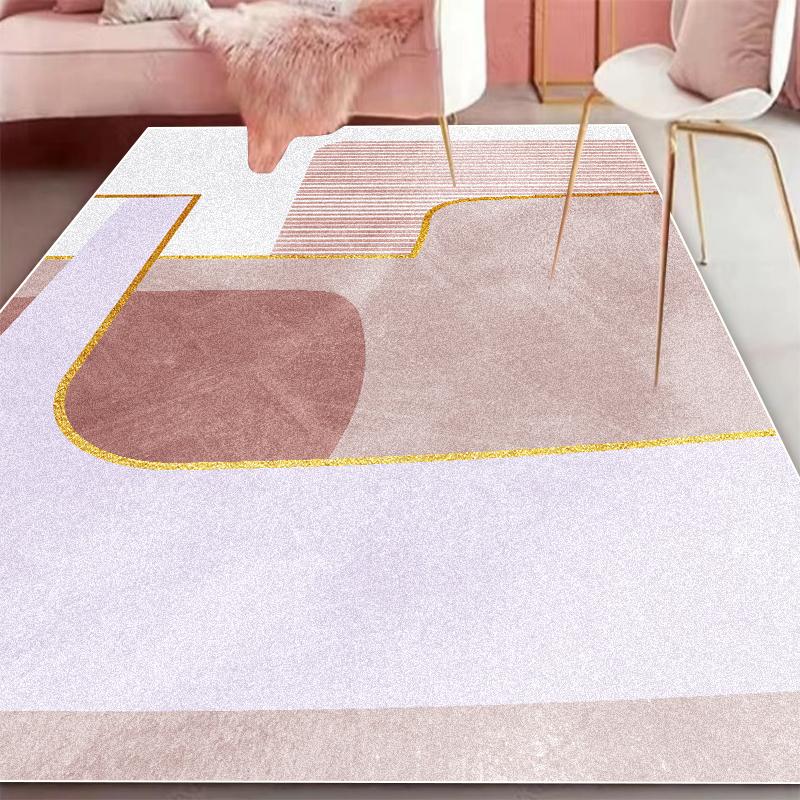 Simple Geometry Decoration Rugs Living Room Pink Large Carpets Home Sofa Light Luxury Foot Mat Bedroom Cloakroom Soft Carpet