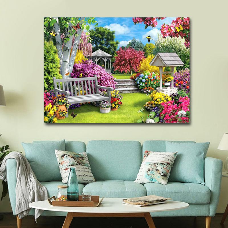 Алмазная вышивка Алмазная картина Маленький сад Вышивка крестом Картина Стразы Подарки ручной работы