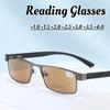 Men's Retro Square Frame Reading Glasses Neutral Fashion Luxury High Definition Tea Color Lens Eyeglasses New Presbyopia Glasses