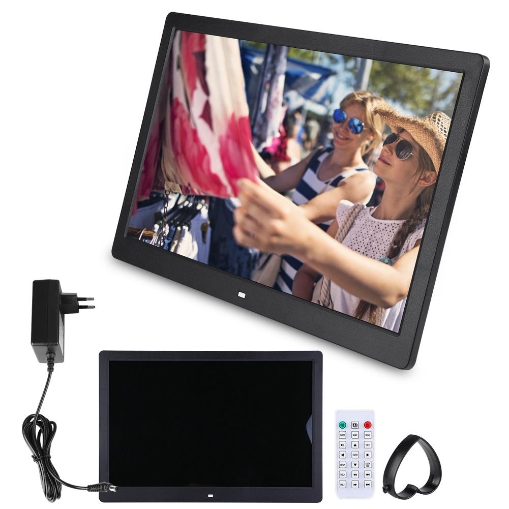 15.4Inch 1280*800HD Digital Photo Picture Frame Alarm Clock Player Album Remote Control White