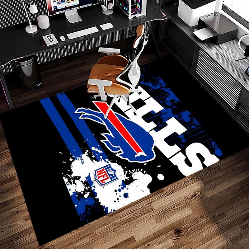 Buffalo Bill LOGO Print Area Rug - Soft, Washable Non-Slip Indoor Mat for Office Chairs, Living Room, Home Office Decorative Rug