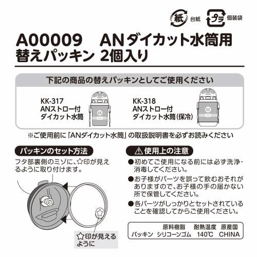 Анпанман Вырезанная бутылка для воды Запасная прокладка с соломинкой (Упаковка из 2 шт.)