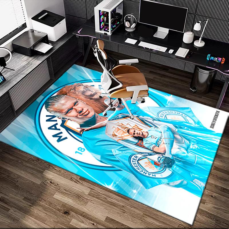[1pc Erling Haaland Office Chair Carpet] Digital Printed Area Rug for Home & Game Room Use, Soft Indoor Sofa Chair Mat