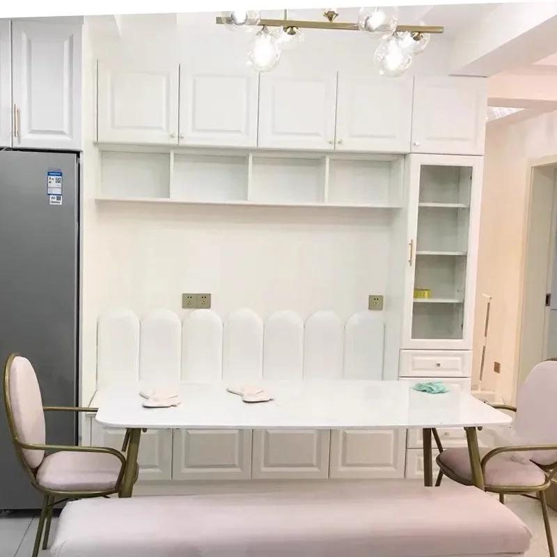 20x50cm Bed Headboard Bedroom Decor Head Board Wood Wall Panels Home Decoration Tatami Anti-collision Soft Back Wall Mat