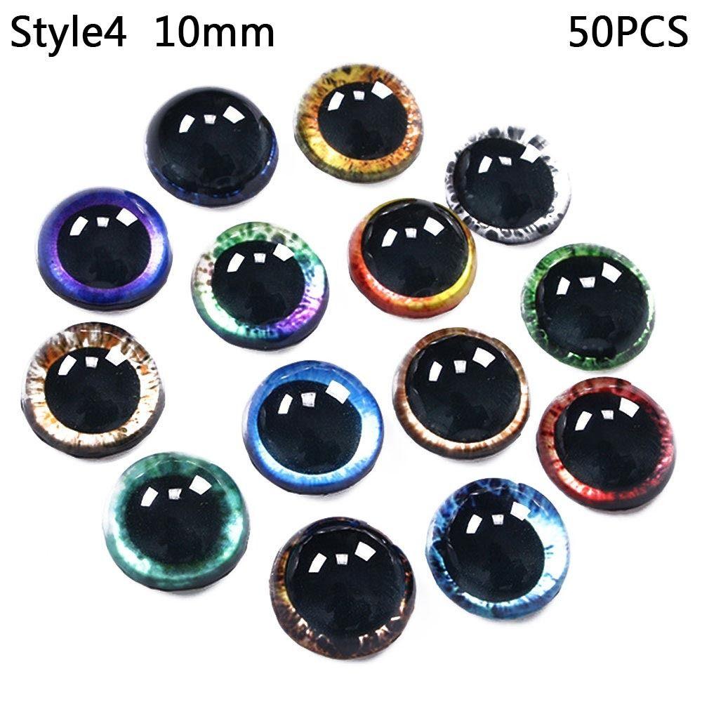 50pcs/25Pairs 8/10mm Time Gem Toy Dinosaur Animal Eyes Glass Dolls Eyes Doll Eyeballs DIY Crafts