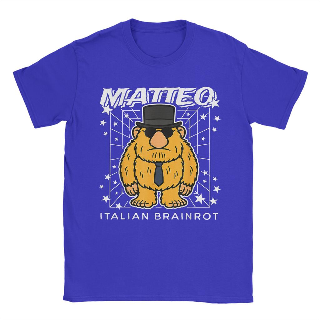 Matteo Italian-Brainrot Funny Meme Gen Z Viral Cotton T-Shirt For Man Summer T Shirts O Neck Fashion Tees Oversize Hot Sale Tops