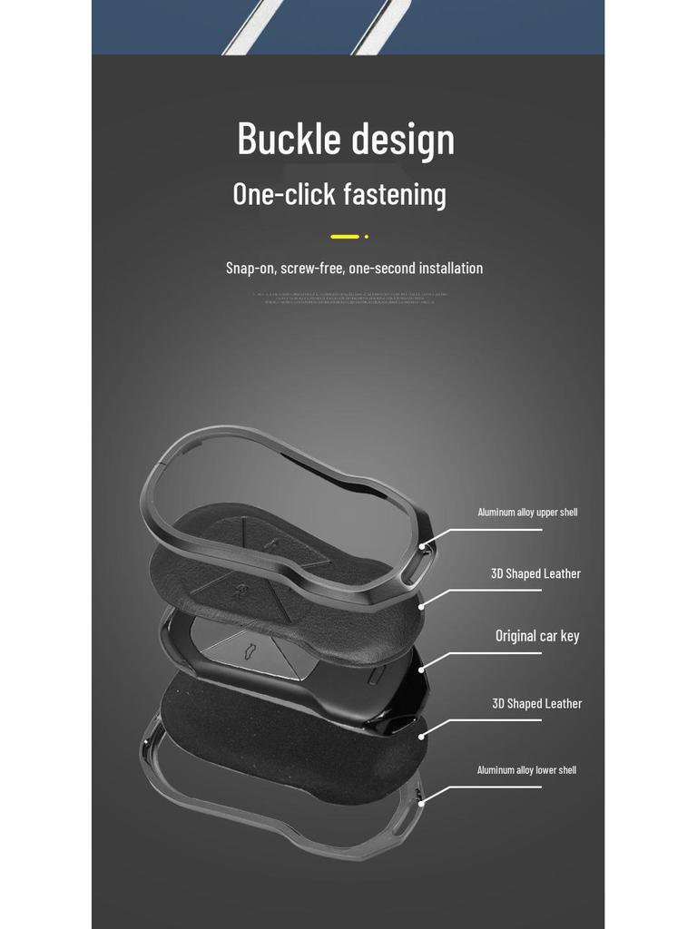 Compatible with XPeng P7i, G6, G9, P5, G3i key case - Premium Protective Shell with Buckle.